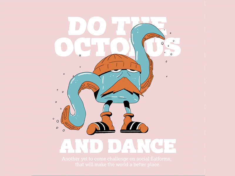 Do The Octopus 2d animation cel character animation character design flat frame by frame framebyframe gif illustration loop