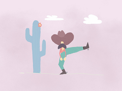Howdy cactus character design cintiq cowboy illustration photoshop western