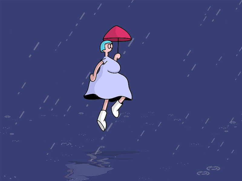 Walking in the rain by Andy Wölfl on Dribbble