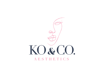 KO & Co. aesthetic beauty branding brush freehand logo pink