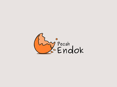 PecahEndok broken design egg illustration logo typography vector
