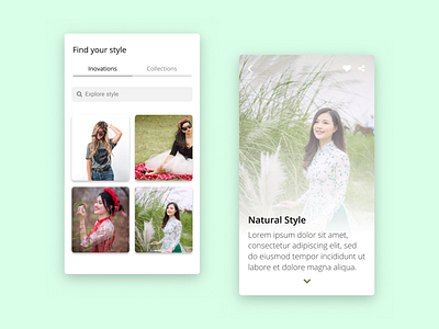 Natural Style app branding design flat typography ui ux