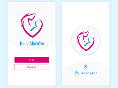 Hello Midwife animation app design flat typography ui ux