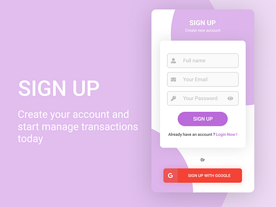 Sign Up Page app branding design flat logo typography ui ux web