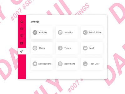 Daily UI #007 Settings app branding design flat logo typography ui ux vector web website