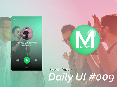 Daily UI #009 Music Player 009 android app branding dailyui design flat mobiile musicplayer typography ui uideveloper ux uxdeveloper web