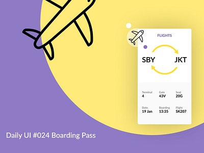 Boarding Pass #024 Daily UI Challenge boarding daily ui ui pack ux