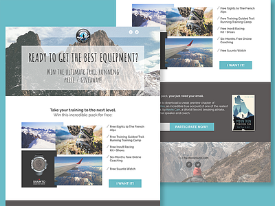 Landing page for contest