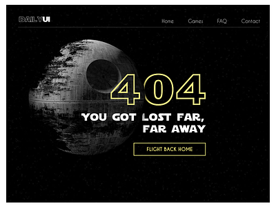 DailyUI #008 - 404 page 008 404 404 error 404 page daily ui challenge dailyui dailyui 008 star wars