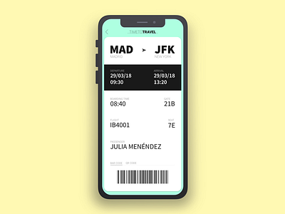 DailyUI #024 - Boarding pass 024 boarding boarding pass daily ui dailyui dailyui 024 travel