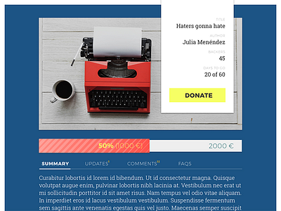 DailyUI #032 - Crowdfunding Campaign