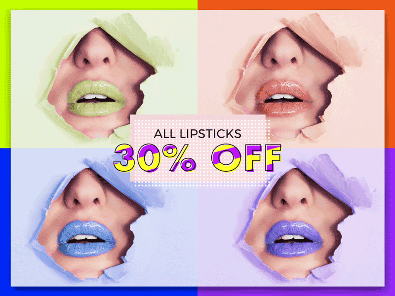 DailyUI #036 - Special Offer 036 animation bold colors colors daily ui daily ui 036 daily ui challenge lipstick makeup offer promo special offer