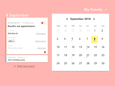 DailyUI #038 - Calendar