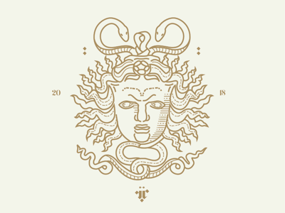 Medusa branding design flat identity illustration logo vector