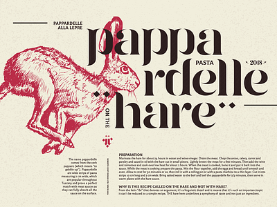 Pappardelle alla lepre design font food hare illustration infographic lettering pappardelleallalepre slowfood type typography vector