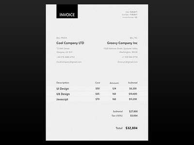 Daily Ui #046 Invoice