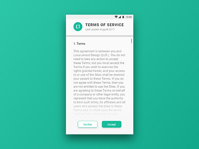 Daily UI #089 Terms Of Service