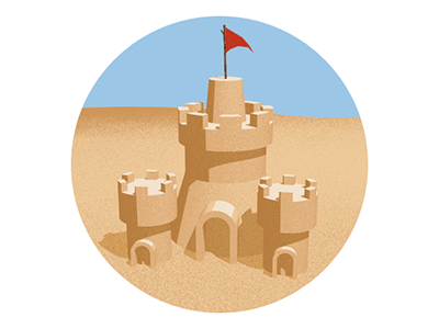 Summer Fun: Sand Castle 3d animation beach c4d cinema 4d flag modeling sketch and toon vacation