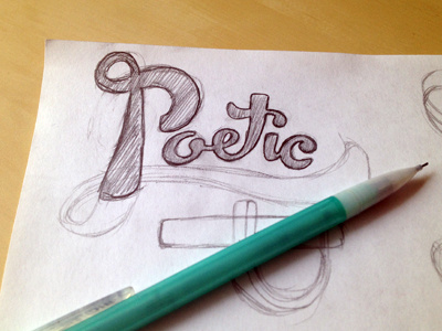 Poetic Type calligraphy cursive sketch typography