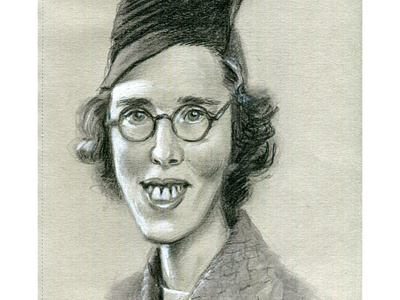 The joy of a new hat. drawing illustration pencil drawing protrait sketch