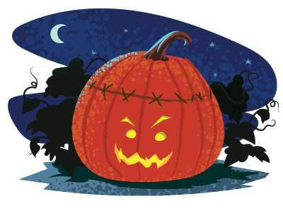 big pumpkin character design haloween illustration vector illustration
