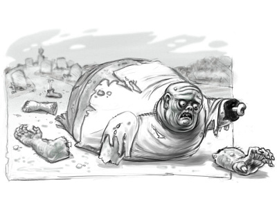 Zombie Blob digital drawing illustration zombie