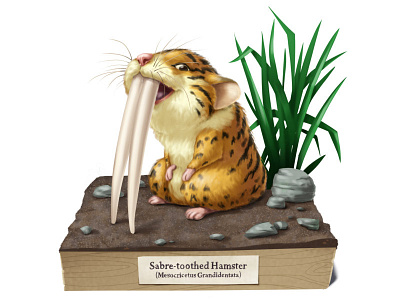 Sabre-toothed hamster clip studio paint illustration