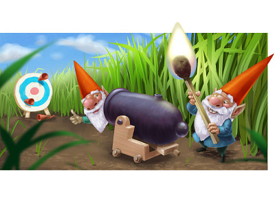 Extreme Mythical Sports. - Gnome Darts clip studio paint illustration