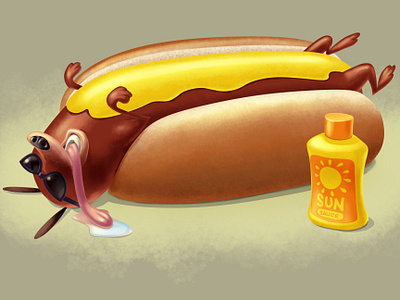 Hot Dog! cartoon clip studio paint illustration