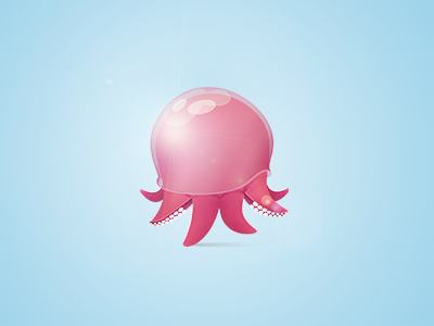 Octopus animal buatoom character claire design fish illustration jelly jellypus mollusca paoletti pet pink poulpe reflect wild