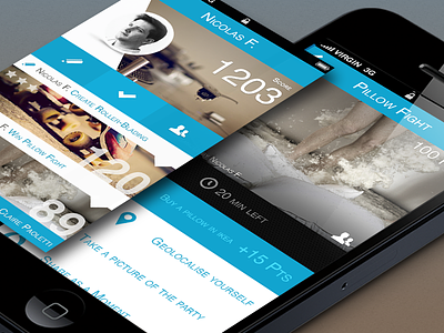 iPhone App Interface app blue challenge claire design flat interface ios iphone paoletti ui ux
