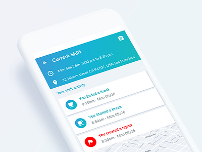 Current Shift Feed android app card claire paoletti freebie map material material design shift
