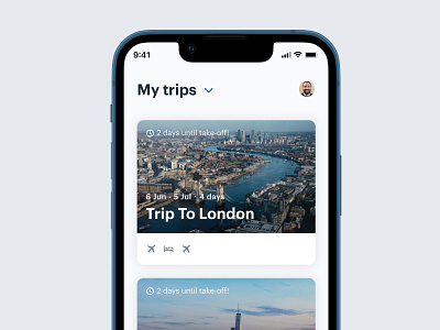 My trips app design travel trips ui user ux