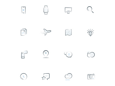 Sketchy Icons app browser e commerce icons illustrations sketch symbols