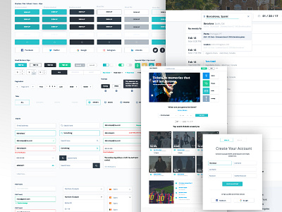 Myticket - Getting there clean dropdowns inputs interface buttons labels ui kit user white