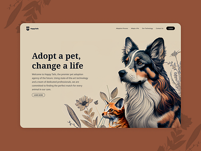 Happy Tails Pet Adoption Landing Page bran design graphic design illustration landing page ui web website
