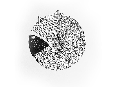 Sleeping Dog black and white design dog drawing illustration ink micron pens pen wolf