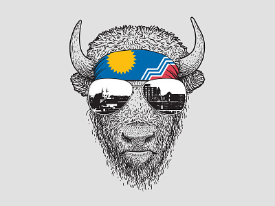 Ten Haken for Mayor | re-election campaign artwork bison illustration logo political campaign sioux falls