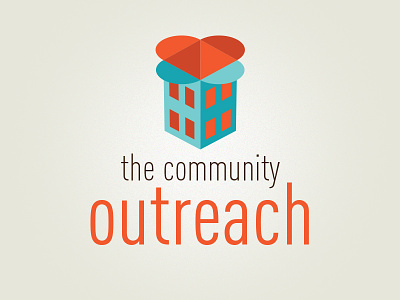 The Community Outreach caring community geometric heart hope logo ministry non profit open outreach structure