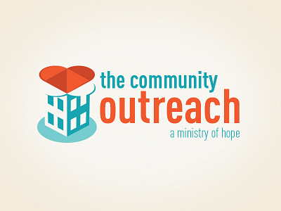 The Community Outreach community heart logo ministry negative space non profit