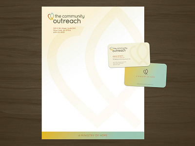 The Community Outreach - Letterhead & Business Card business card community earthy hope ichthys letterhead logo ministry natural non profit organic outreach