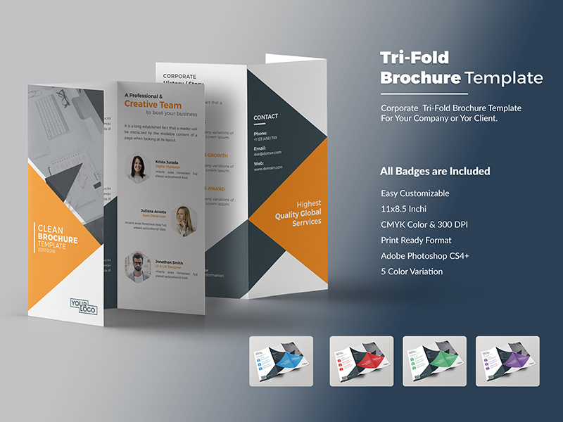 Tri-Fold Brochure by Zubaear on Dribbble