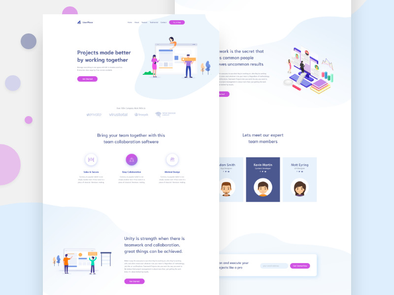 Team Work Landing Page by Zubaear on Dribbble