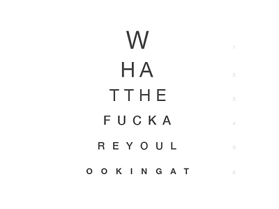 What the f**k are you looking at - Light version eye test what the fuck wtf!