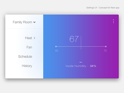 Daily UI day 7 - Settings/ Nest App Concept Horizontal