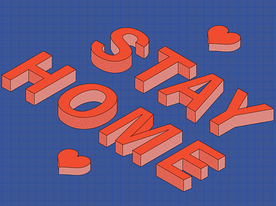 stay home. coronavirus digital illustration isometric positive vibes stay home stay safe type typography