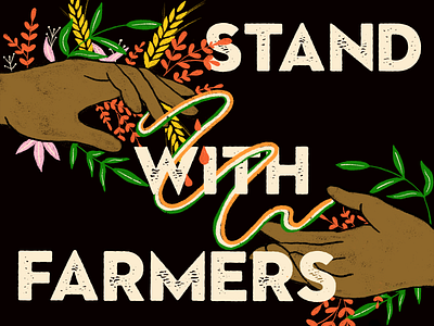Stand with Farmers blood farmers farmers protest floral hands humanity illustration illustration digital india india protest message procreate protest protest art stand with farmers texture