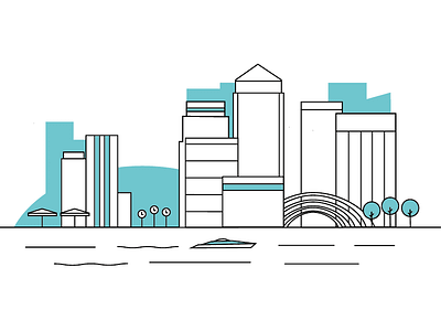 Canary Wharf | LONDON architechture canary wharf digital illustration flat design illustration london skyline united kingdom