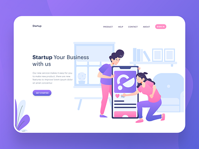 Start Up Illustration Website Header