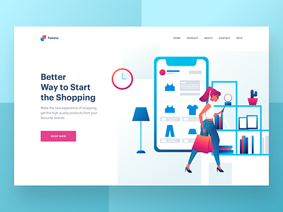 E-commerce header design ecommerce header illustration shopping ui ux website